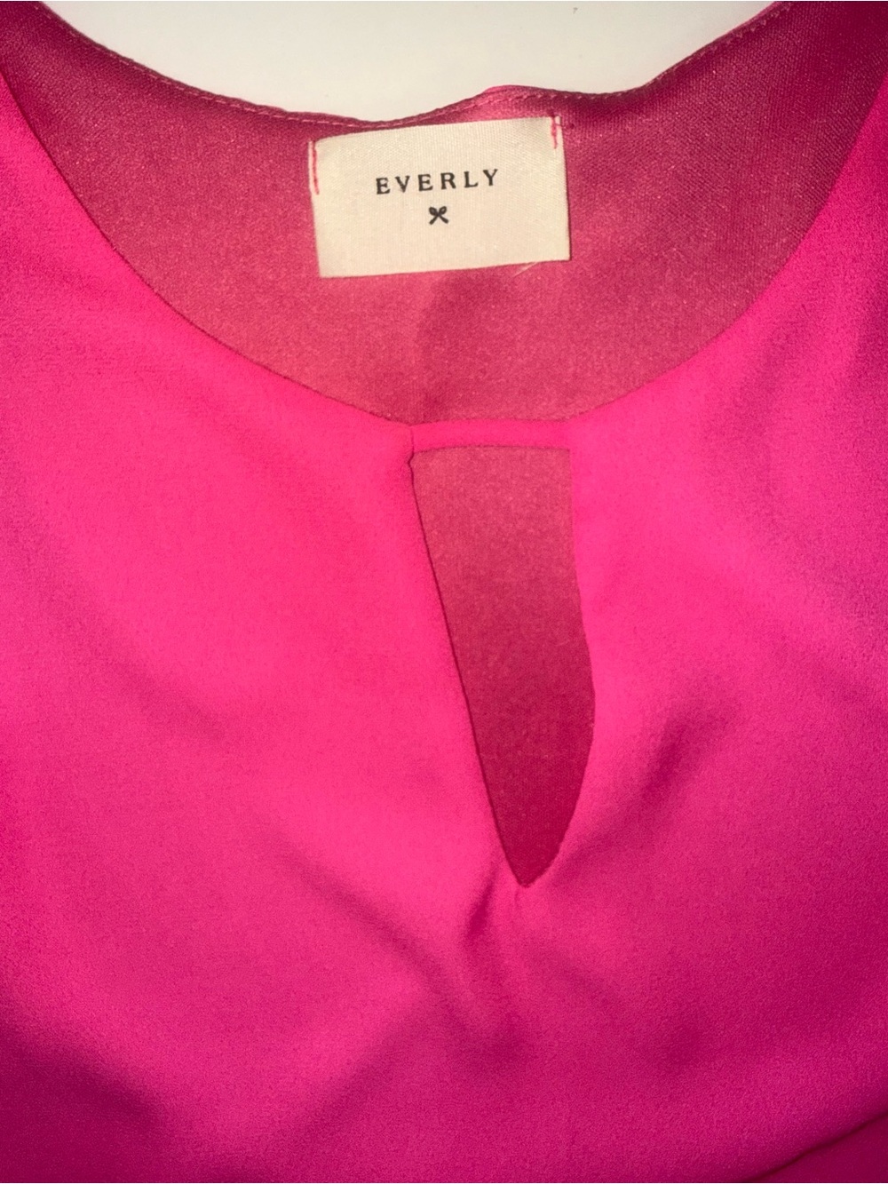 Everly Hot Pink Keyhole Neck Dress